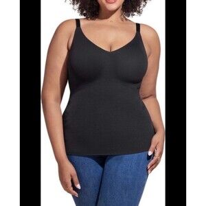 HoneyLove LiftWear Cami Smooth Lifted Wireless Padded Tank Black Sz 2X
